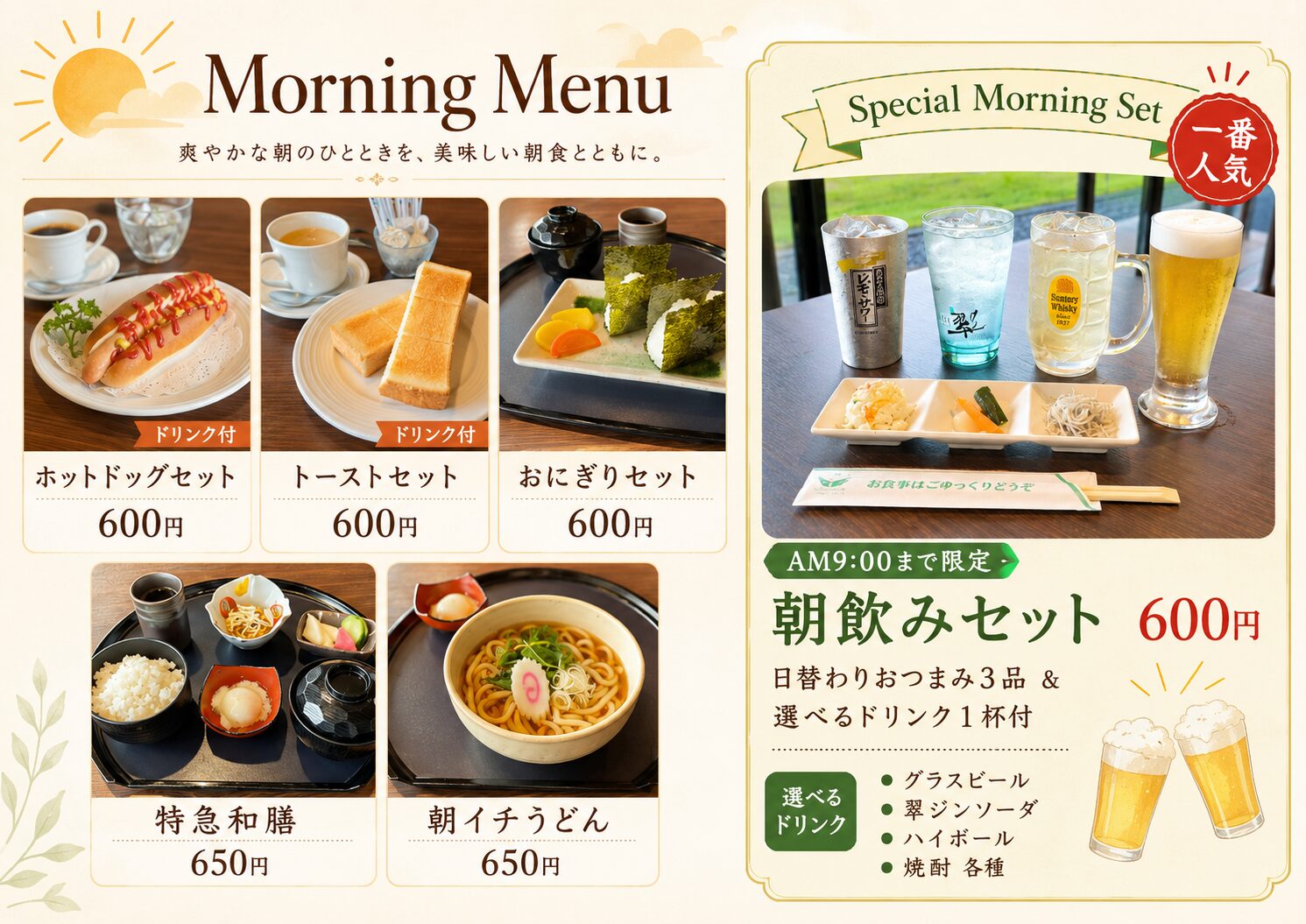 モーニングメニュー
